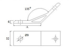 135 deg bracket 4040 drawings